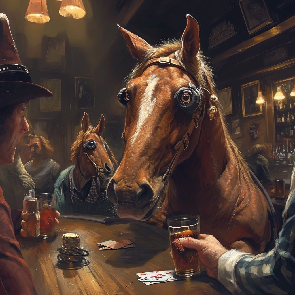 Anthropomorphic Horse Funny Pub Discussion