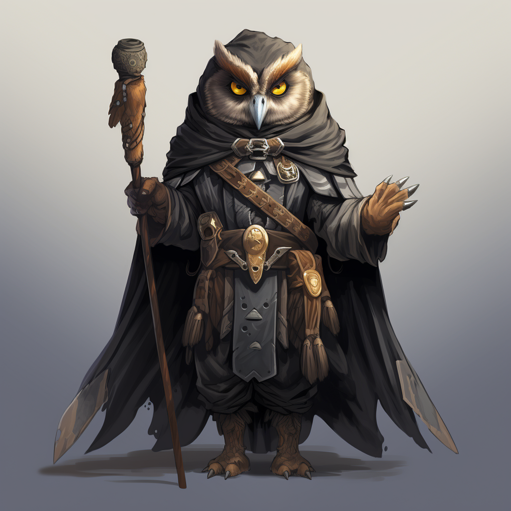 Owl character design illustration