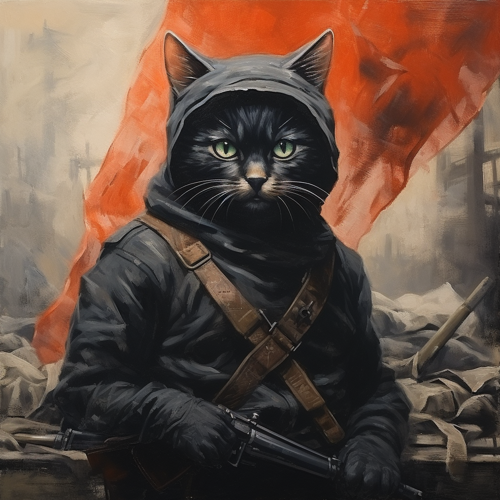 A powerful Antifa cat