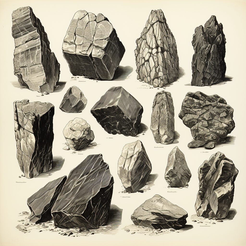 Illustration of antique fine rock structures