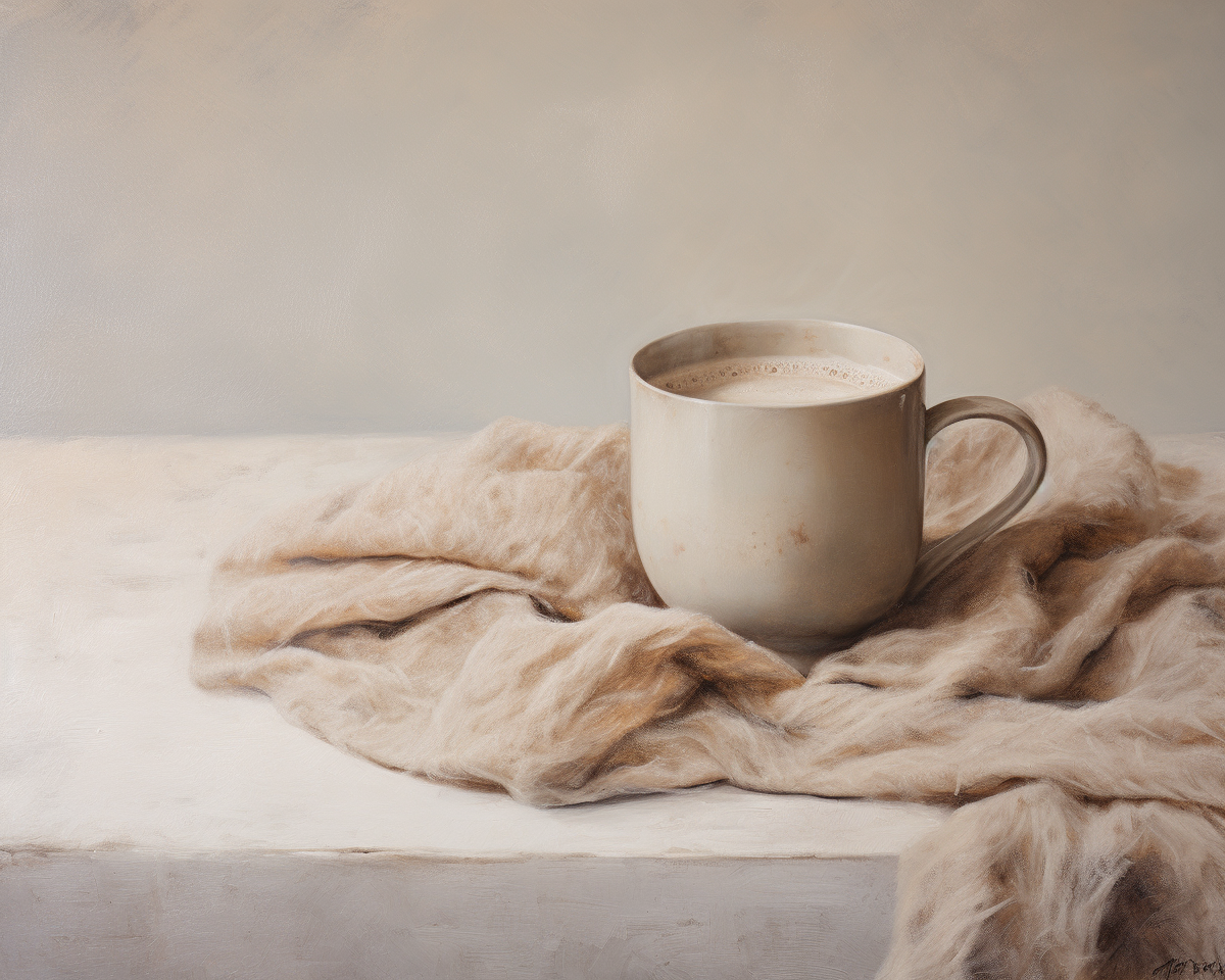 Minimal Winter Still Life with Hot Chocolate