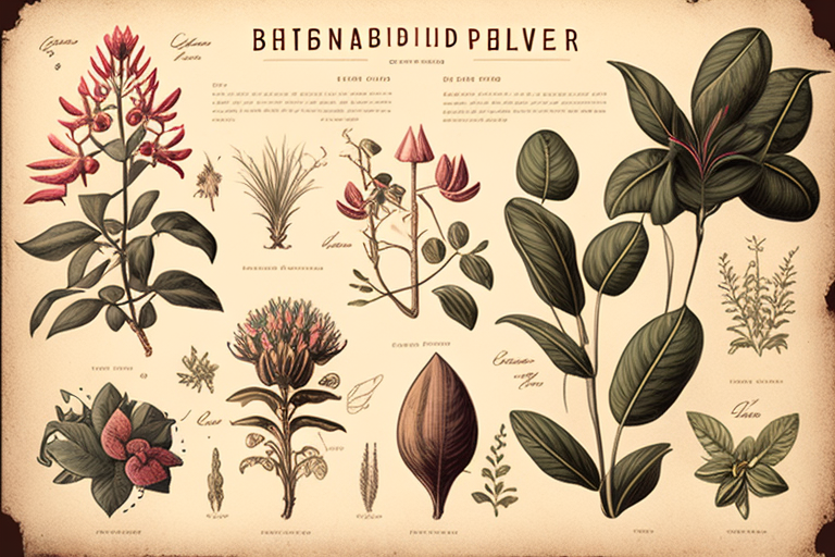 Vintage botanical sketches of antique plants