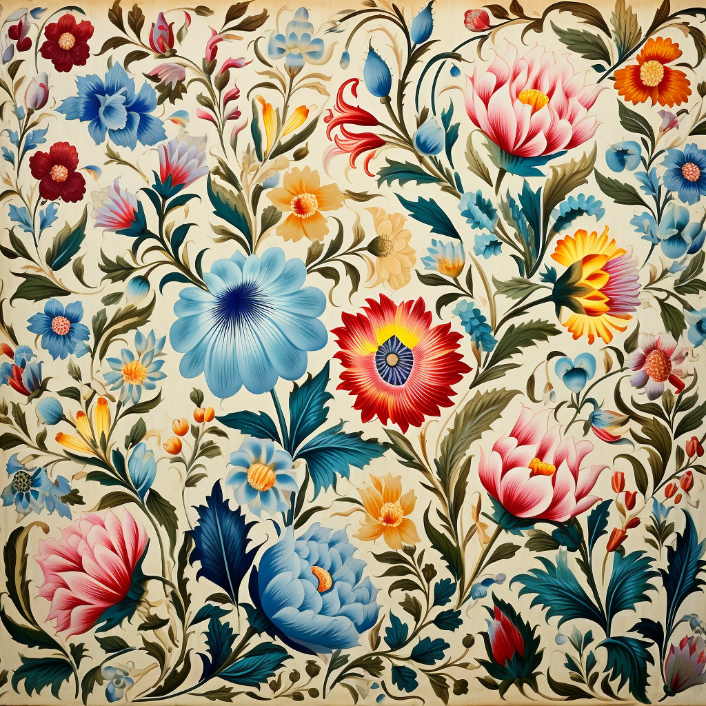 Antique Russian Floral Pattern