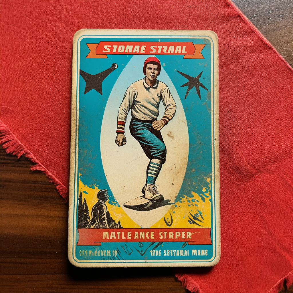 Antique skateboarder sports card