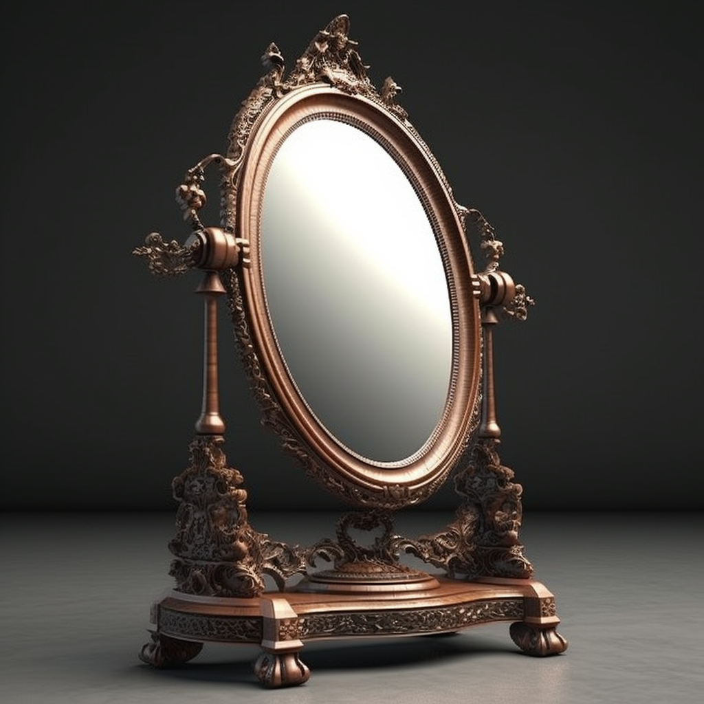 Antique stand up mirror image