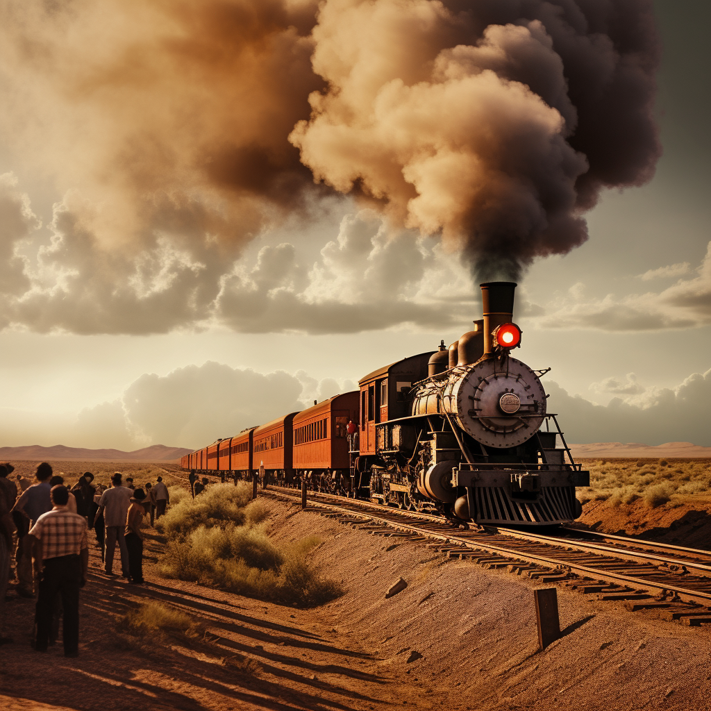 Antique train arriving at Mexican station