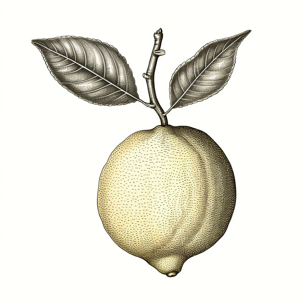 Antique drawing of a lemon