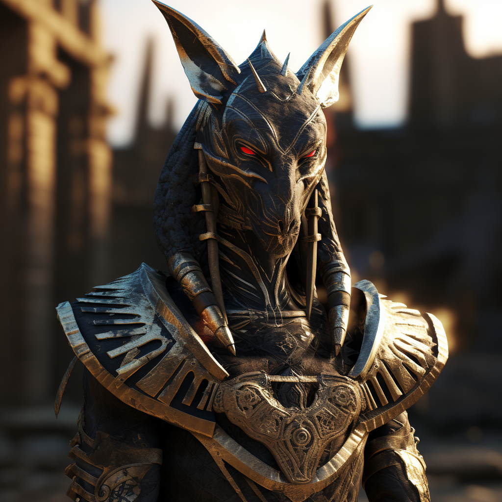 Realistic Anubis in a Creepy Pose