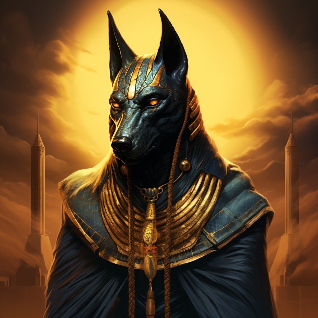 Mighty Anubis deity from ancient Egypt