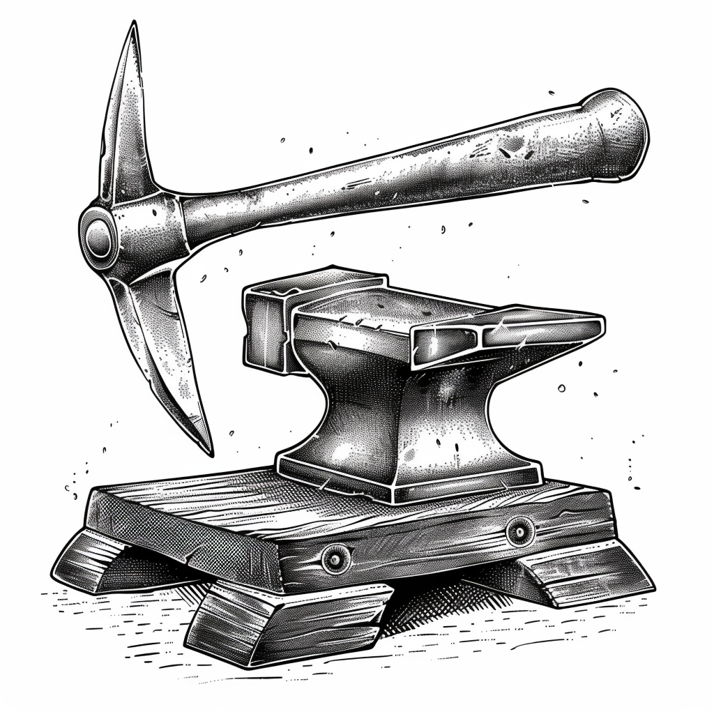 Black and White Anvil Hammer