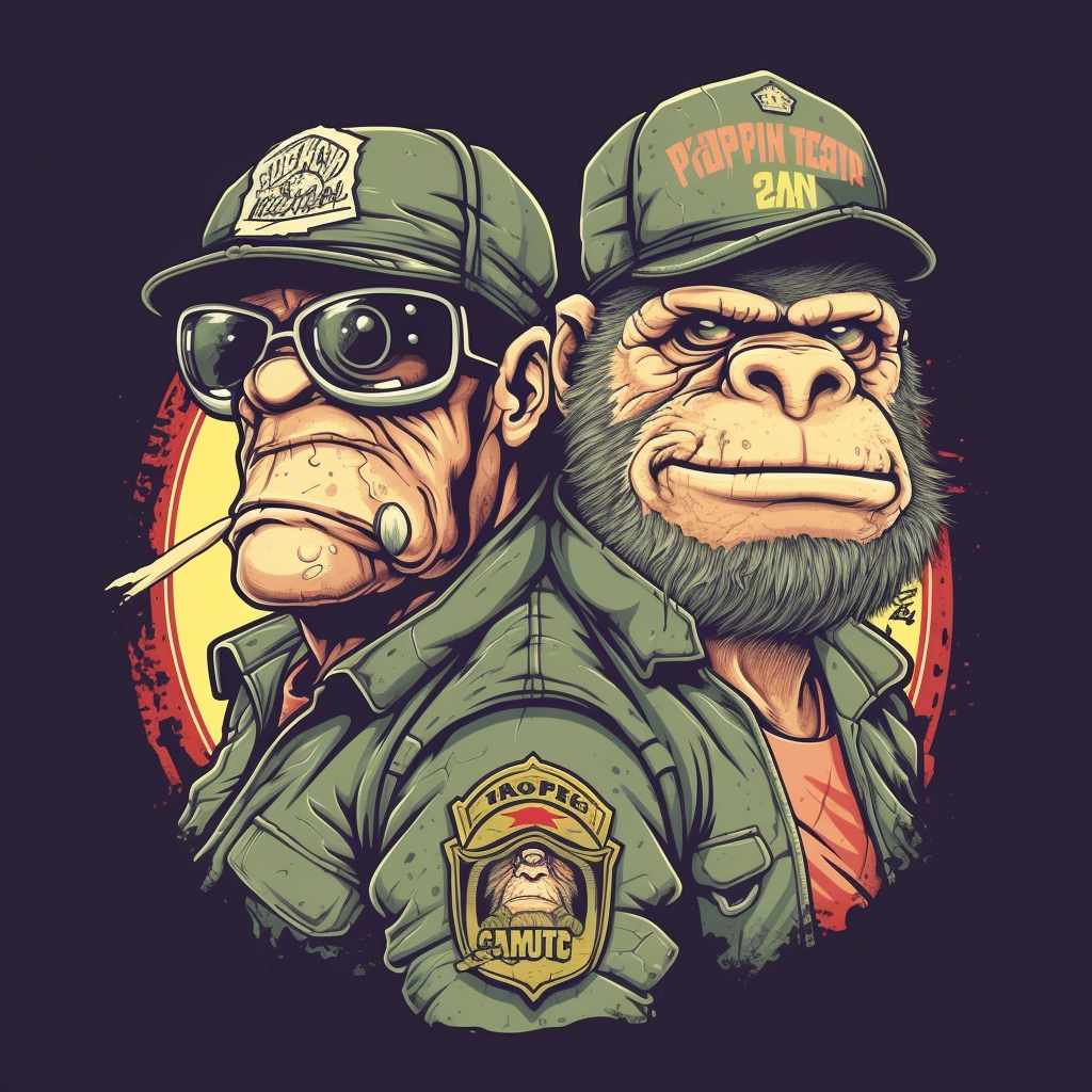 Ape criminal and pig cop in GTA style