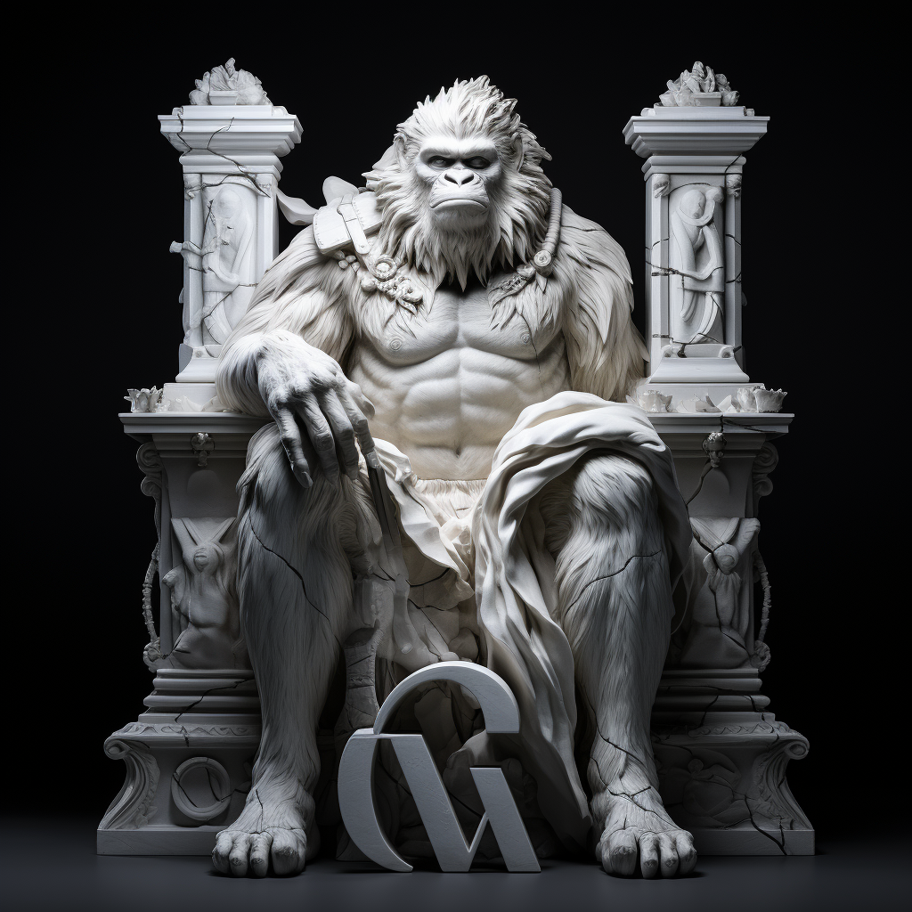 White Marble Ape King Statue