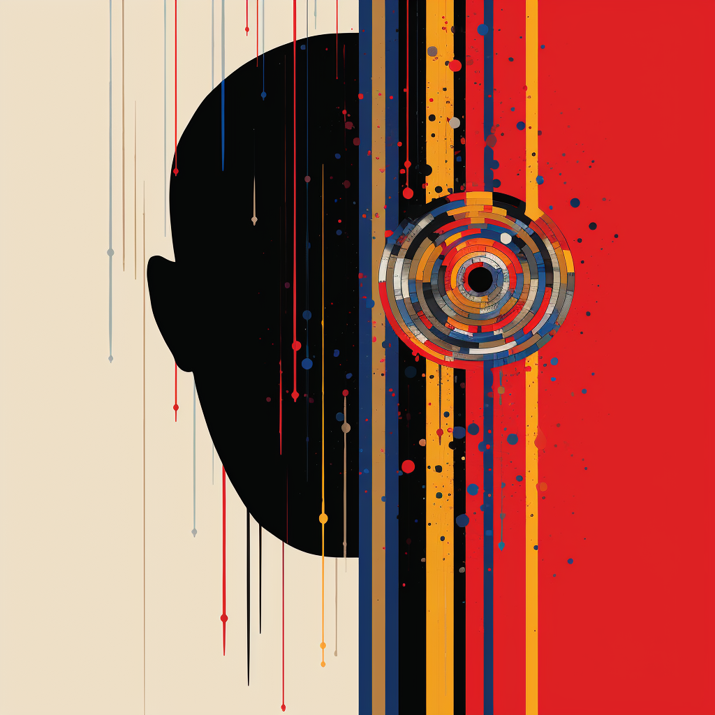 Screaming head in concentric circles