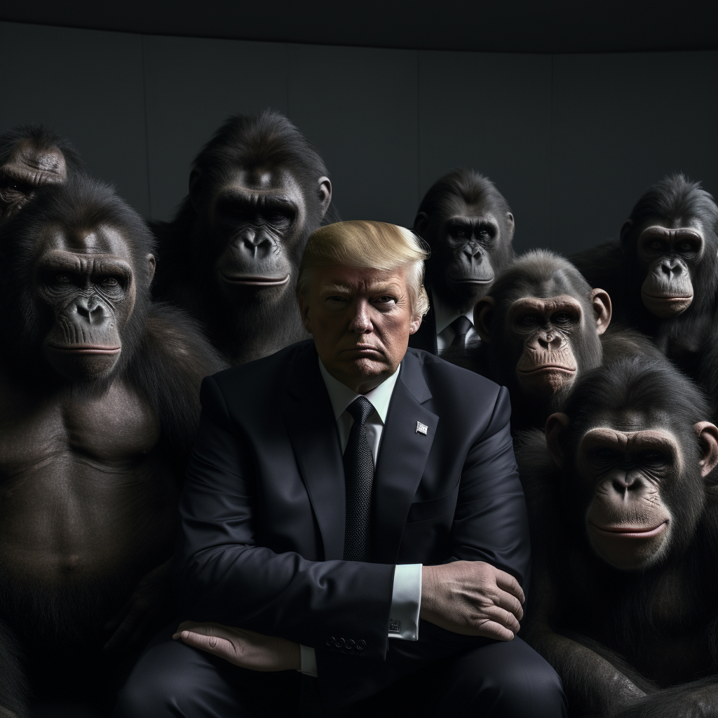 Apes with Serious Donald Trump Expression