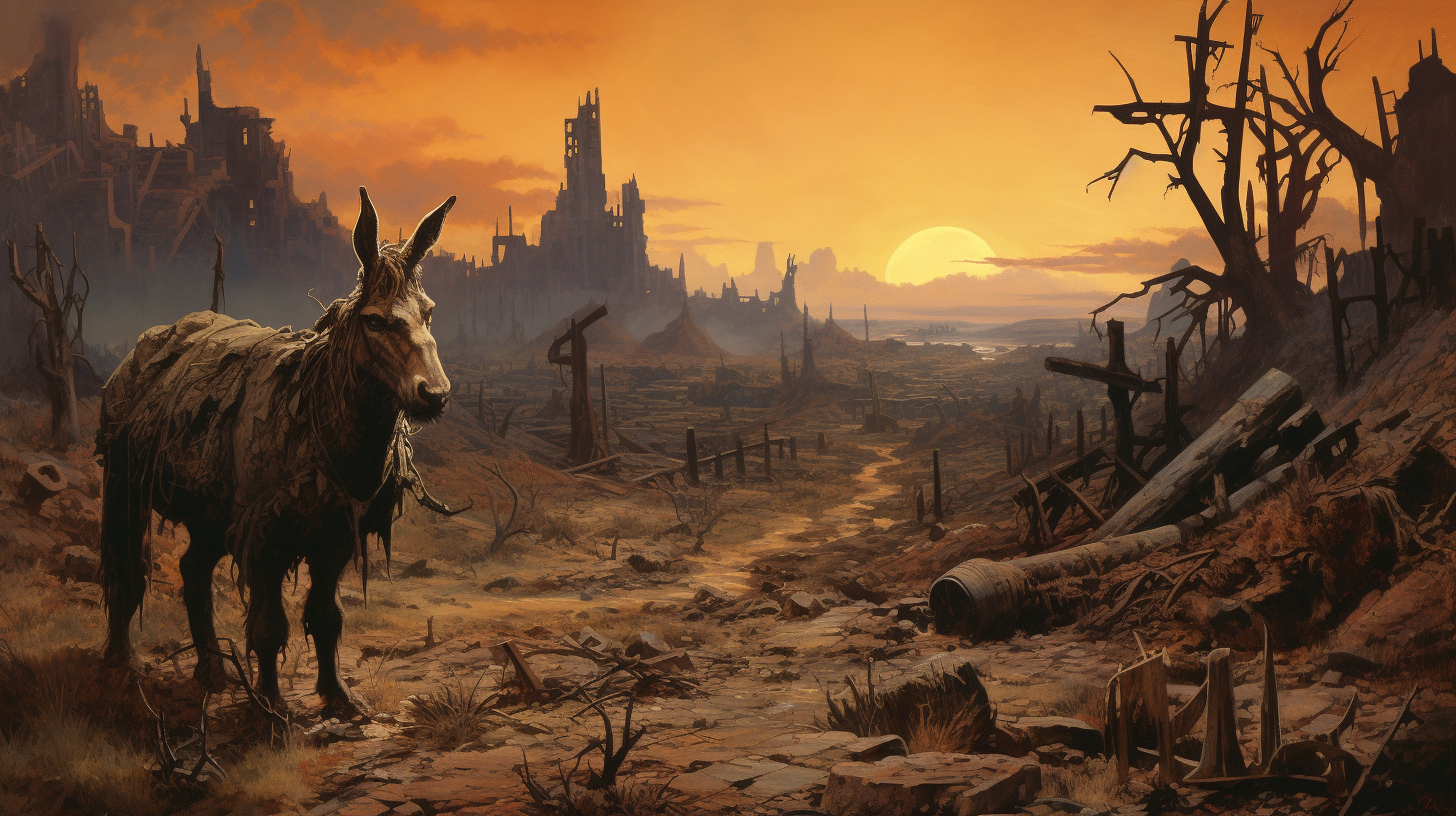 Donkey in Apocalyptic Australian Landscape