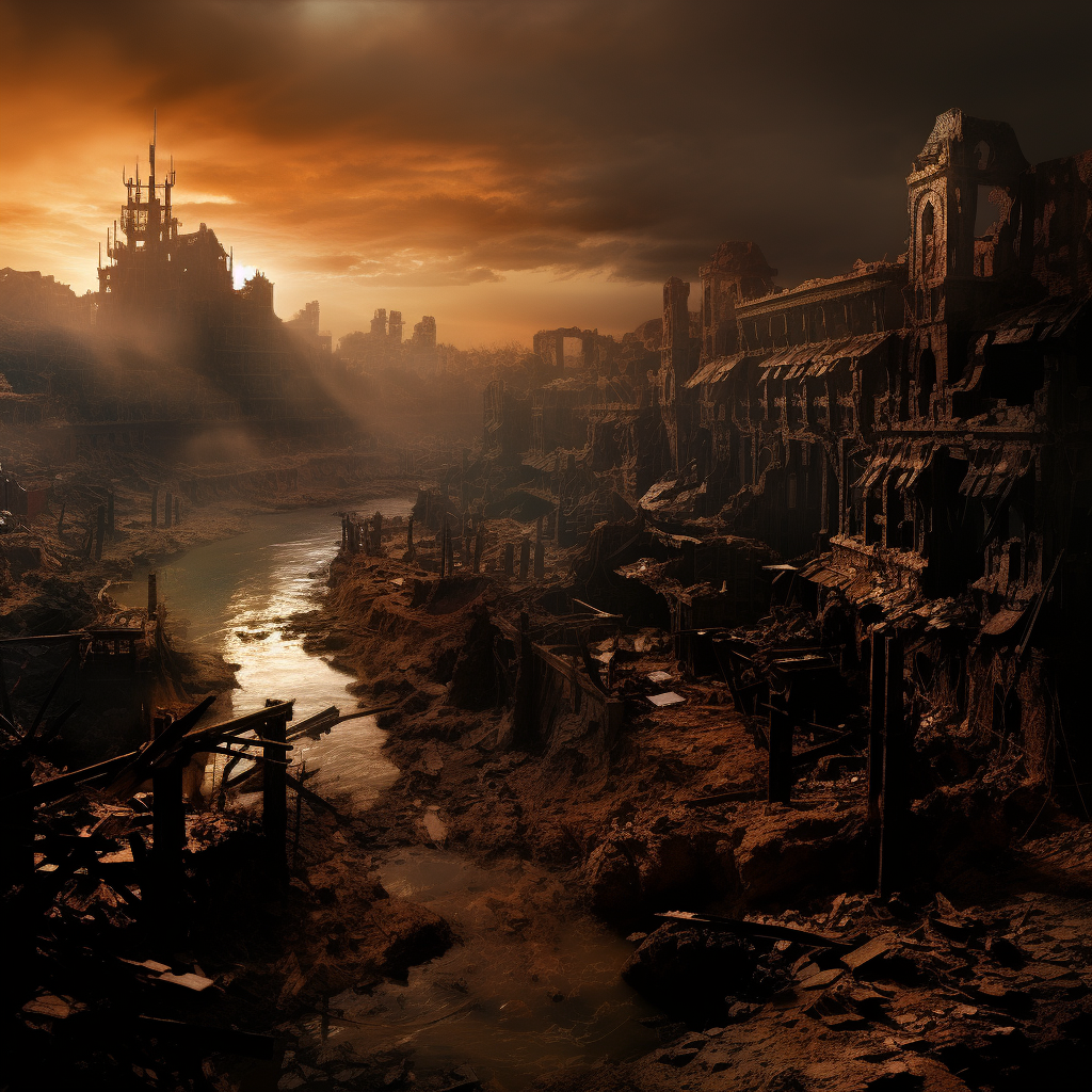 Apocalyptic city ruled by government