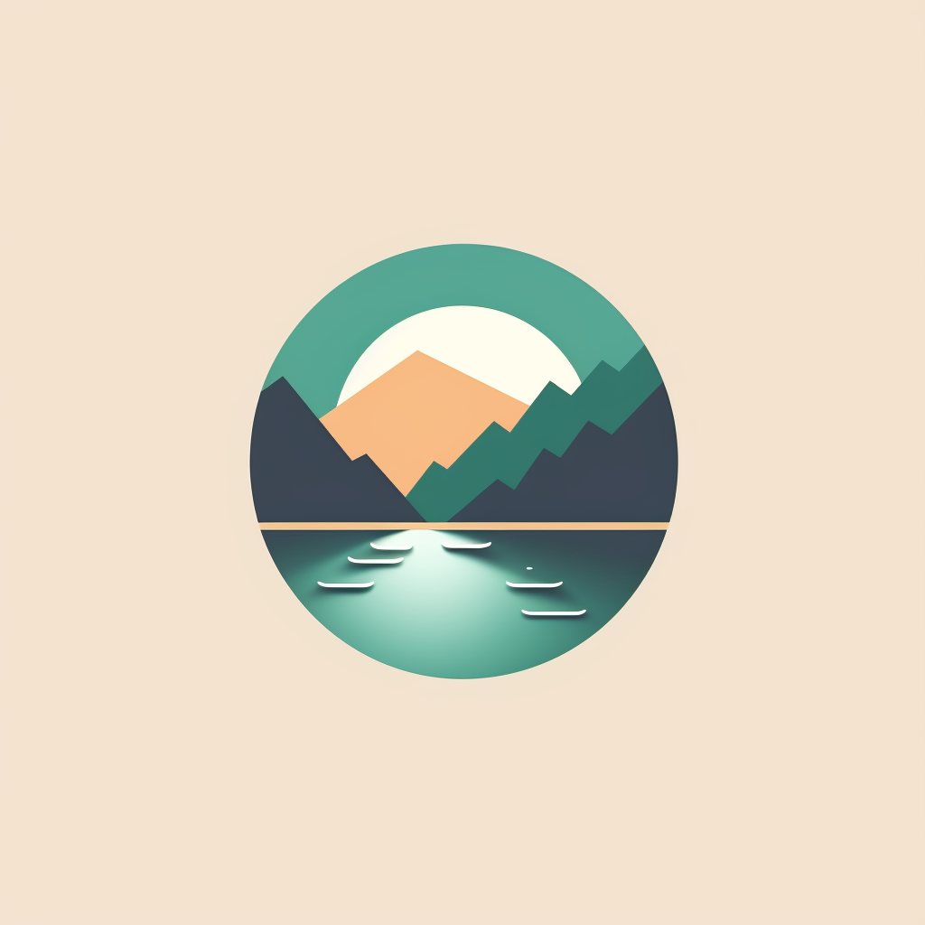 App logo with serene nature backdrop