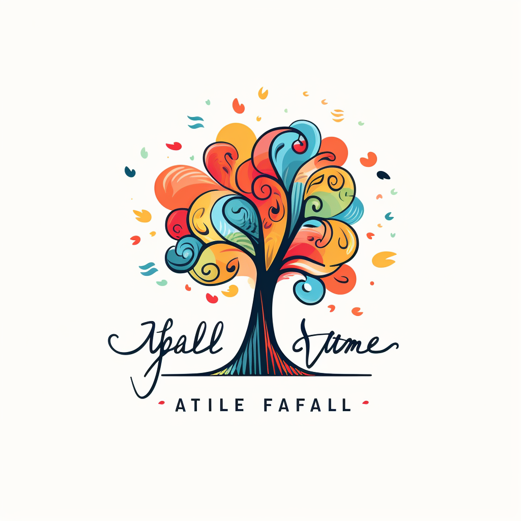 Colorful artist-inspired apparel printing logo