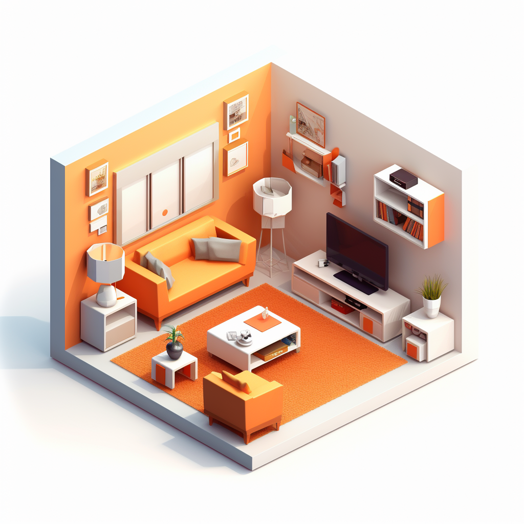 White and Orange Appartment Icon