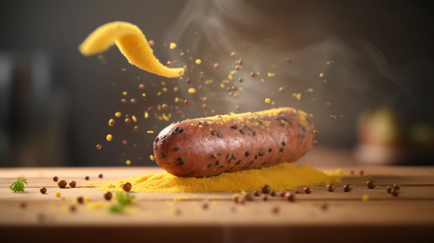 Photorealistic Appetising Crenwurst with Mustard