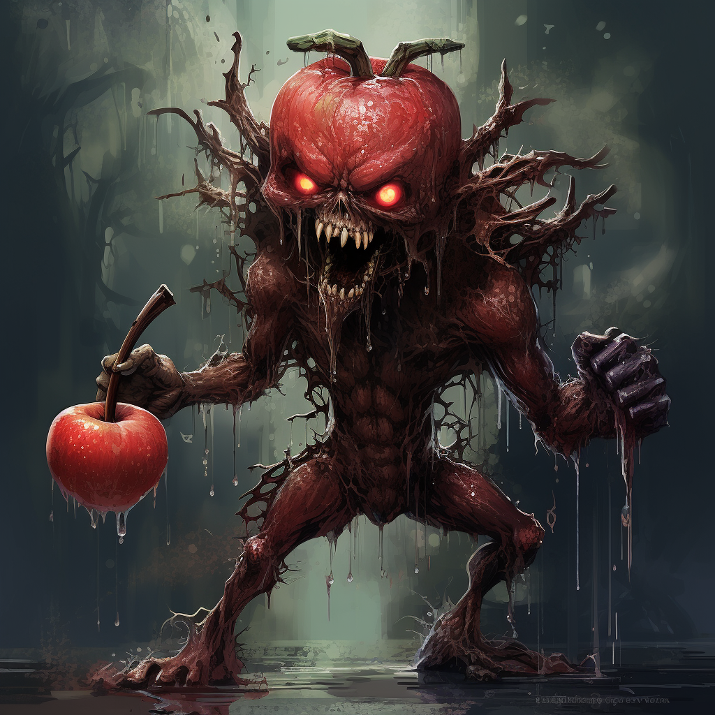 Apple cave demon with shotgun