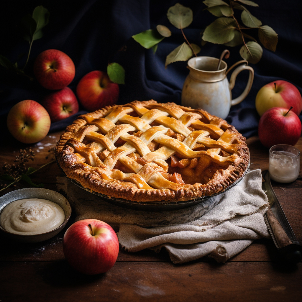 Realistic apple pie recipe photo