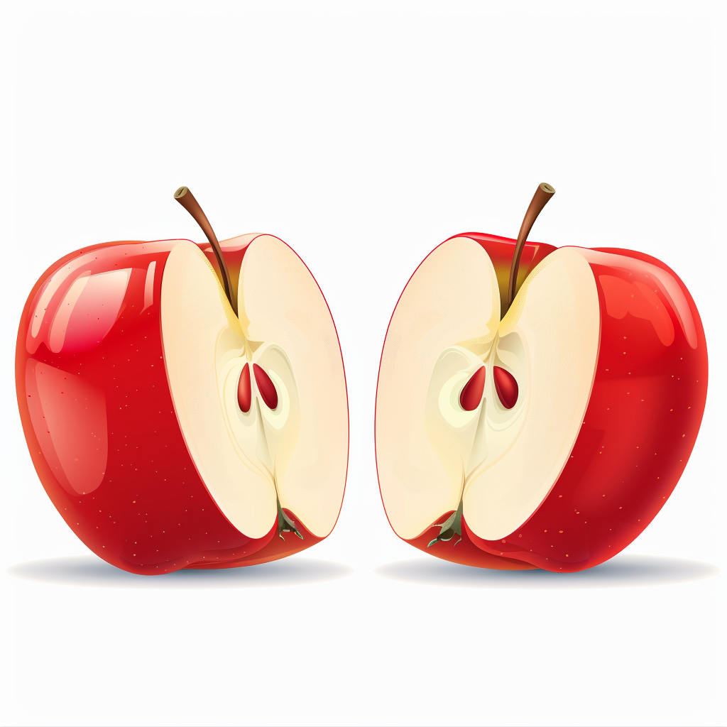 Half Apple Fruit Vector Picture