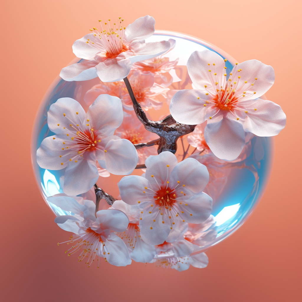 Apricot Blossom Holographic Color Background