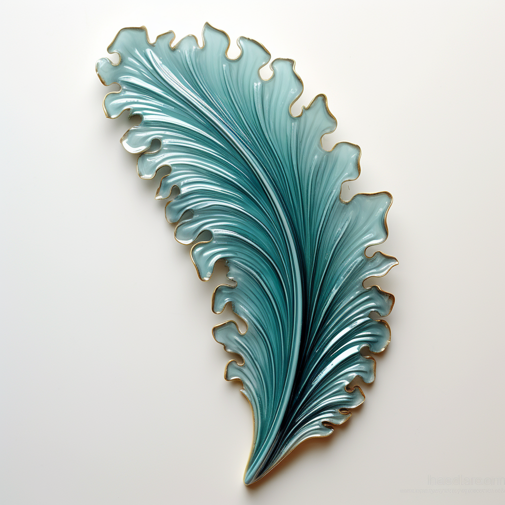 Aquamarine fern leaf art deco design