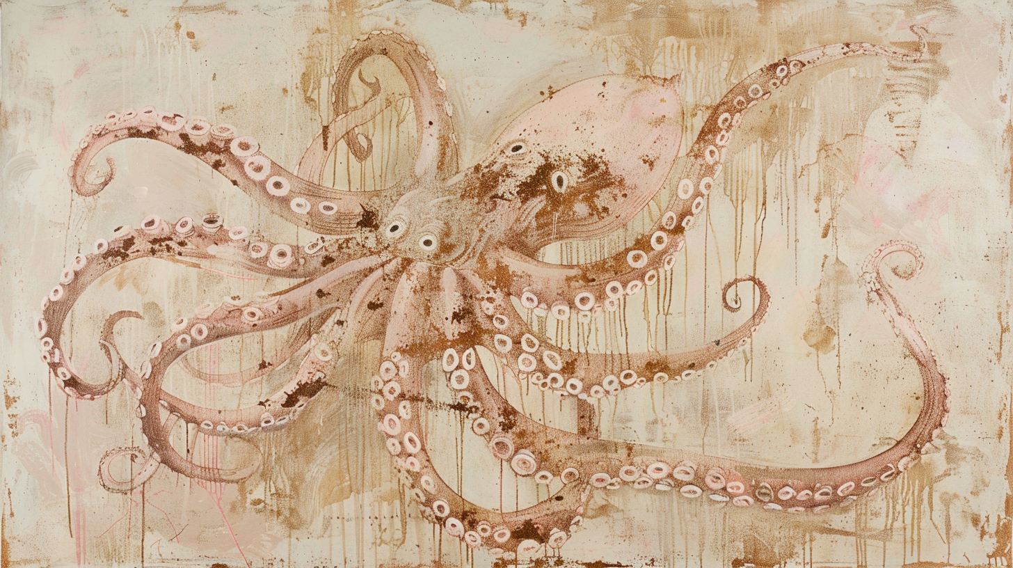 aquatic octopus painting canvas art