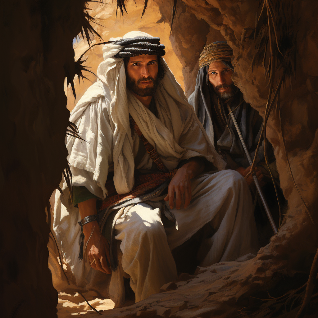 Old Arab man and friend in Umayyad era