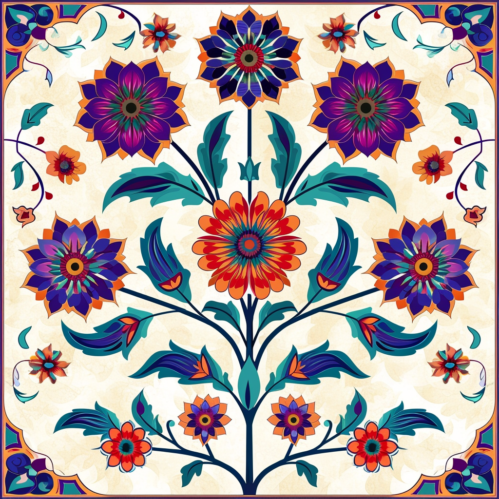 Arabesque Style Flowers