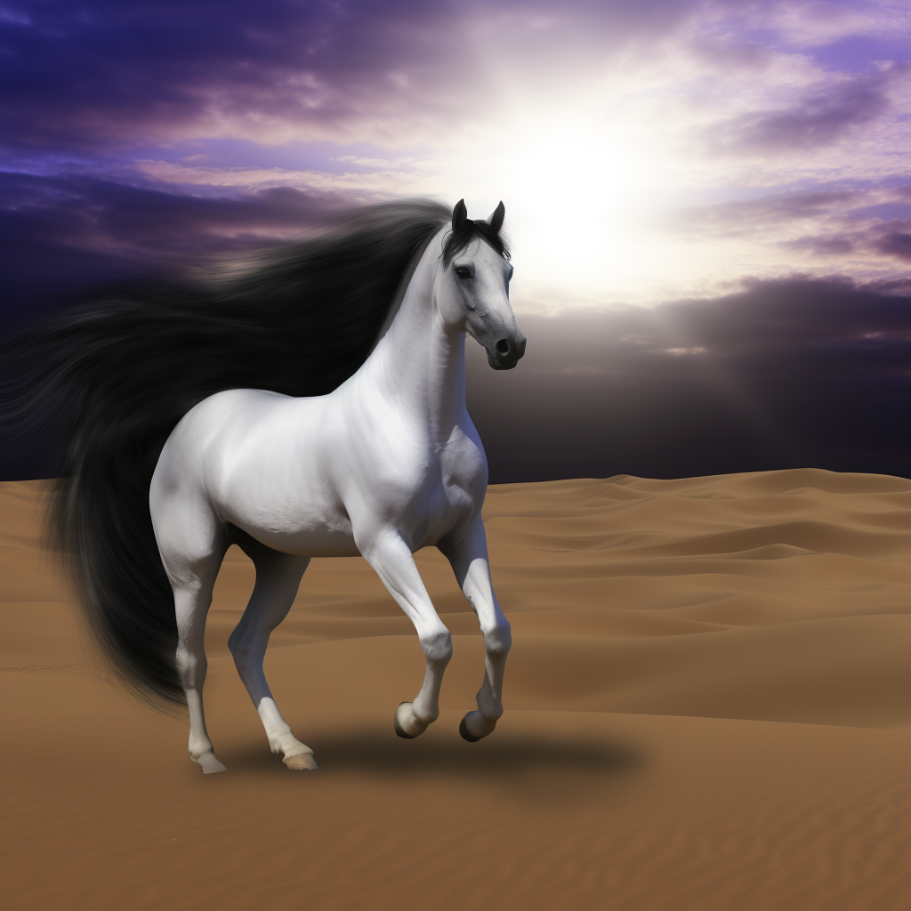 Beautiful Arabian horse running free