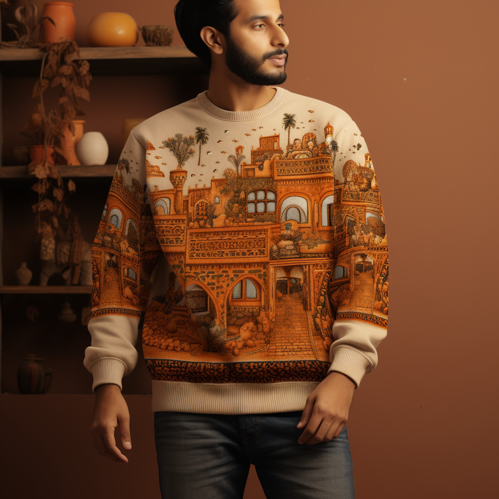 Cozy sweater with Arabic origins