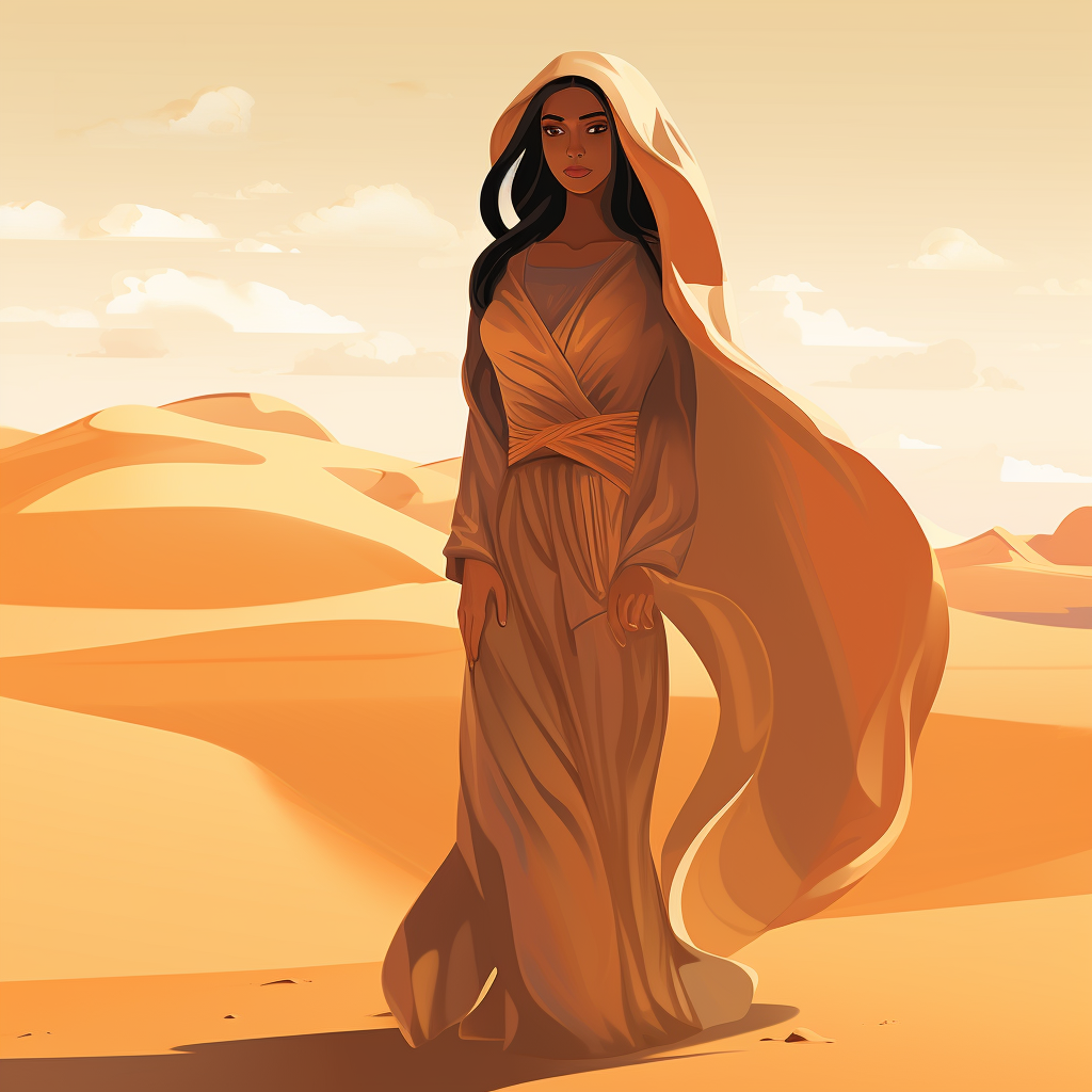 Arabic desert woman in Muslim Islamic style