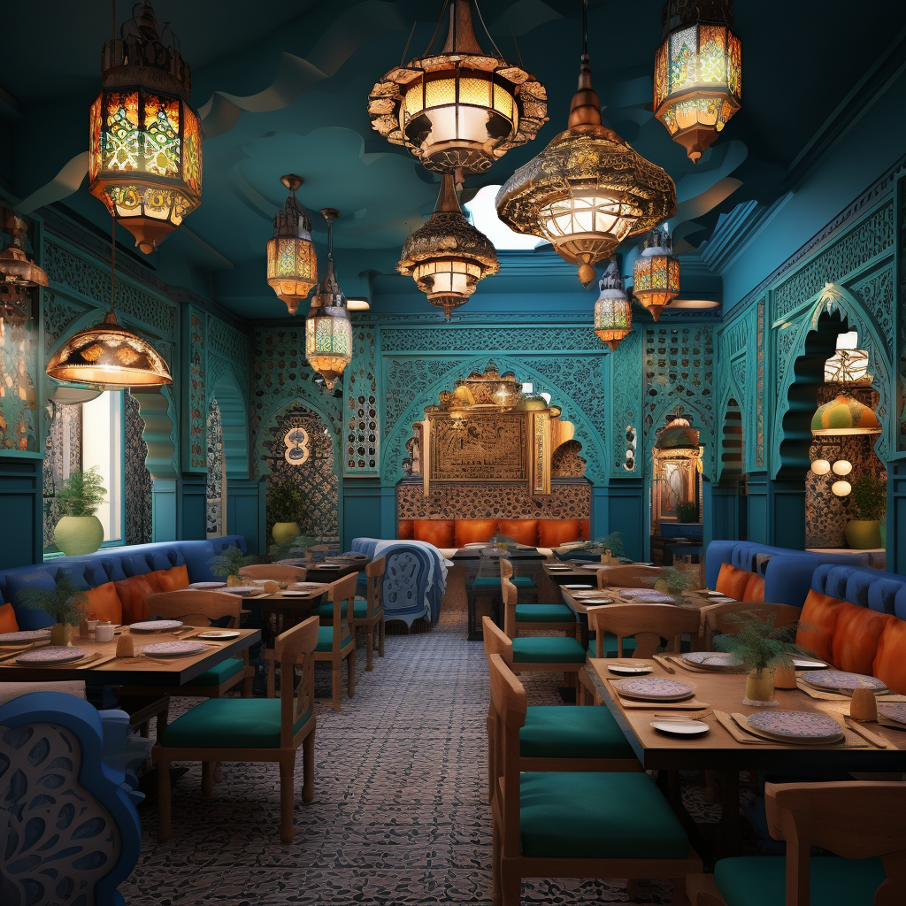 Interior of Arabic-themed restaurant design