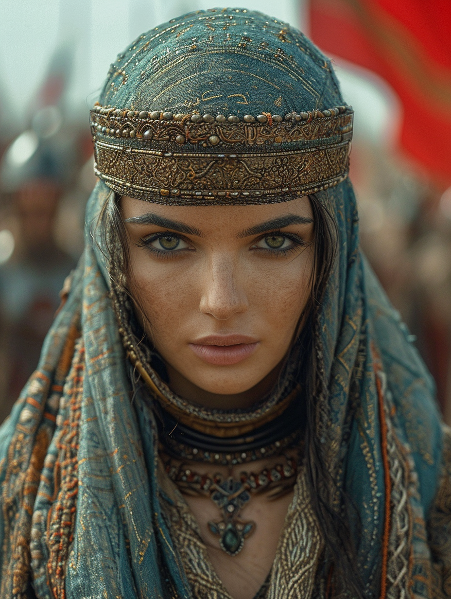 Arabic Female Warrior Ancient Battlefield