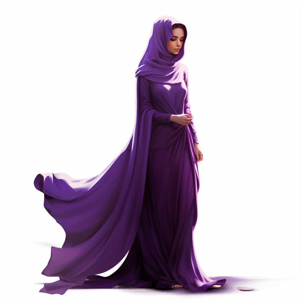 Arabic Hijabi Woman in Purple Study Sketches