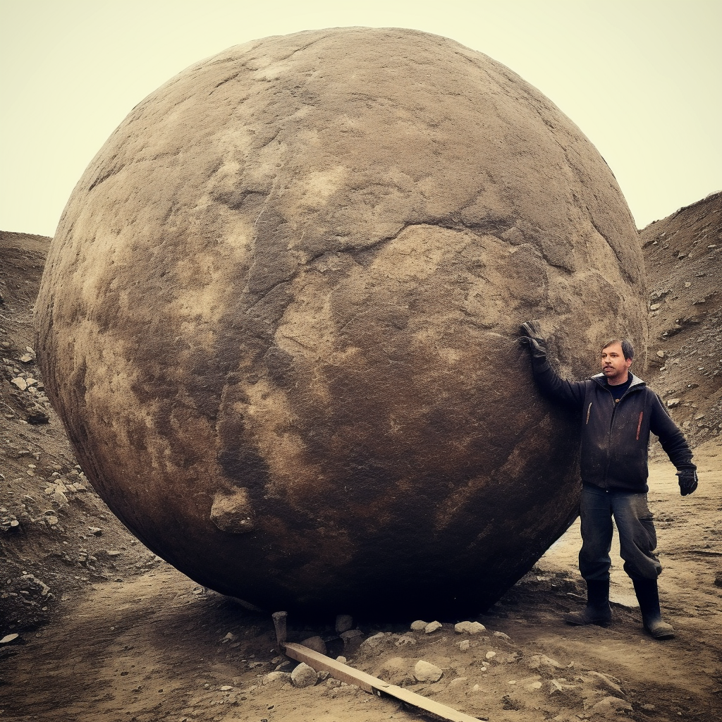 Gigantic stone ball discovered by archaeologist