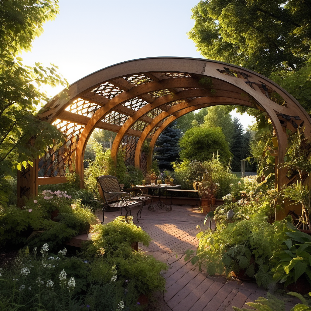 Stunning Arched Pergola in a Garden