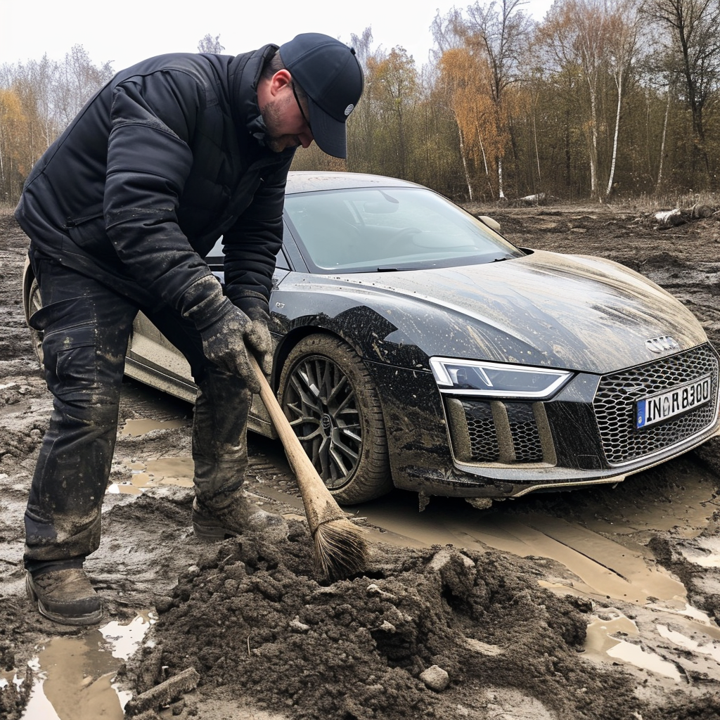 Archeology Dig Uncovering Audi R8