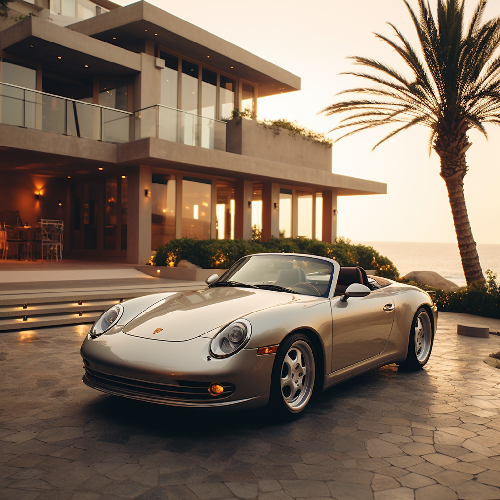 Architects Beach Villa with Porsche Convertible