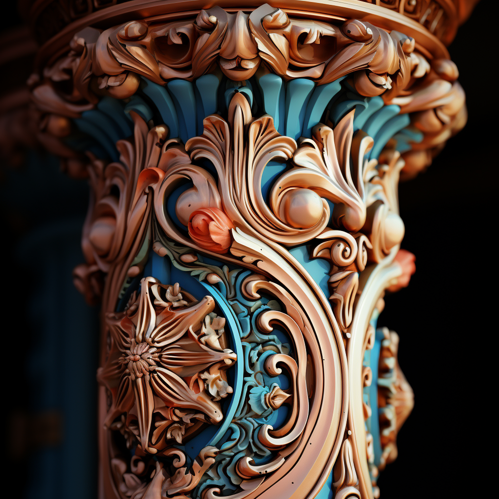 Close-Up Architectural Column Detail