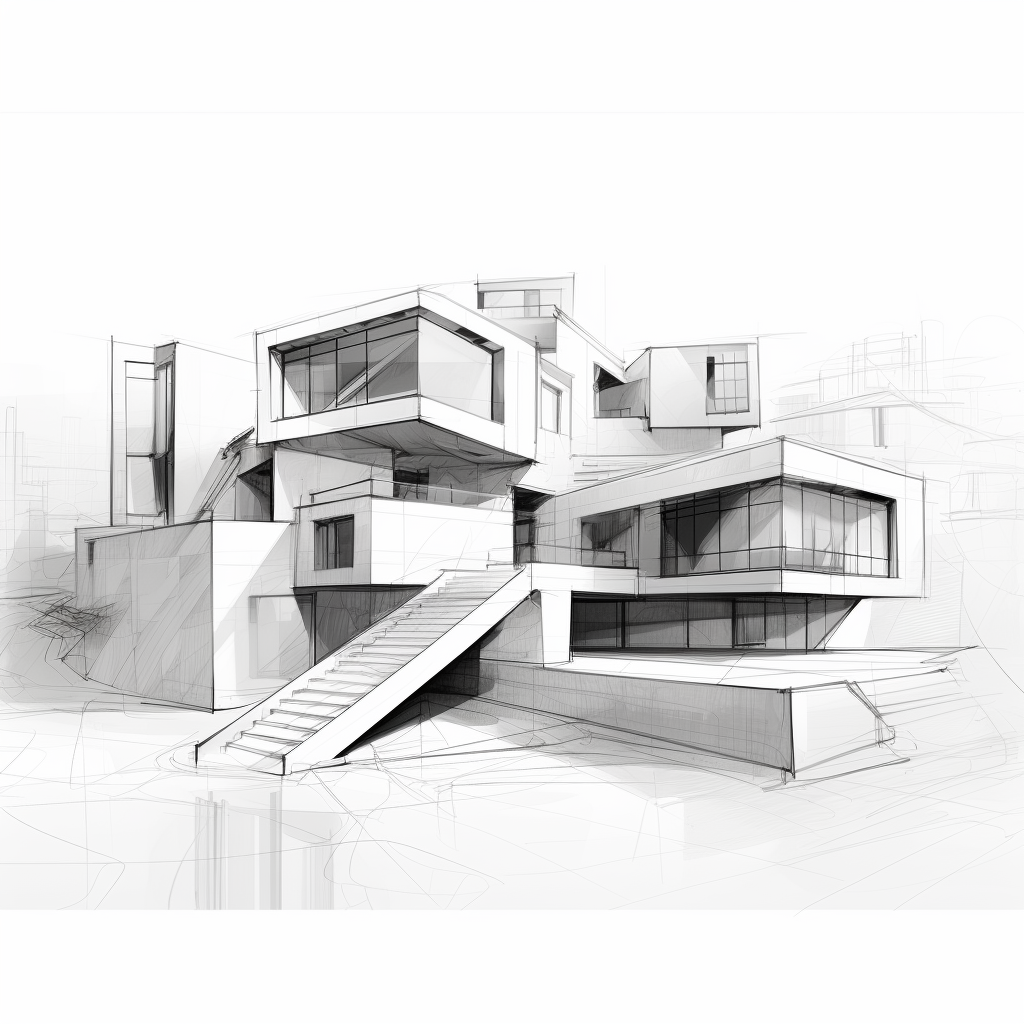 White Background Architectural Drawings