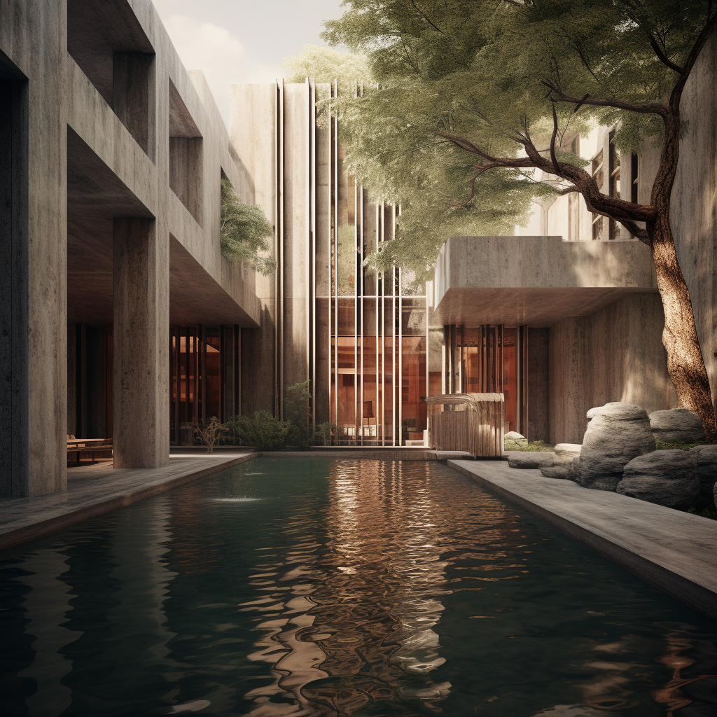 Beautiful architecture rendering of Carlo Scarpa Zoo