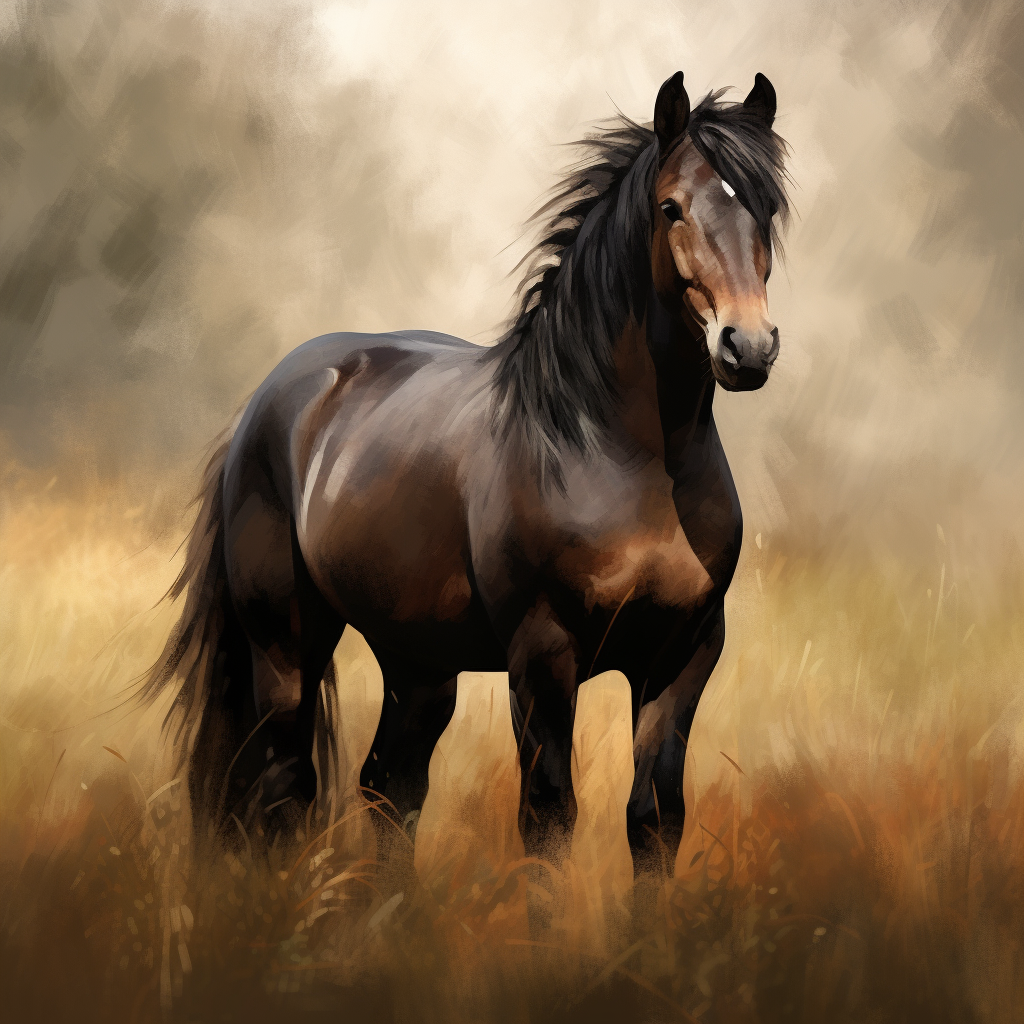 Stunning Ardenner horse in harmonic painting