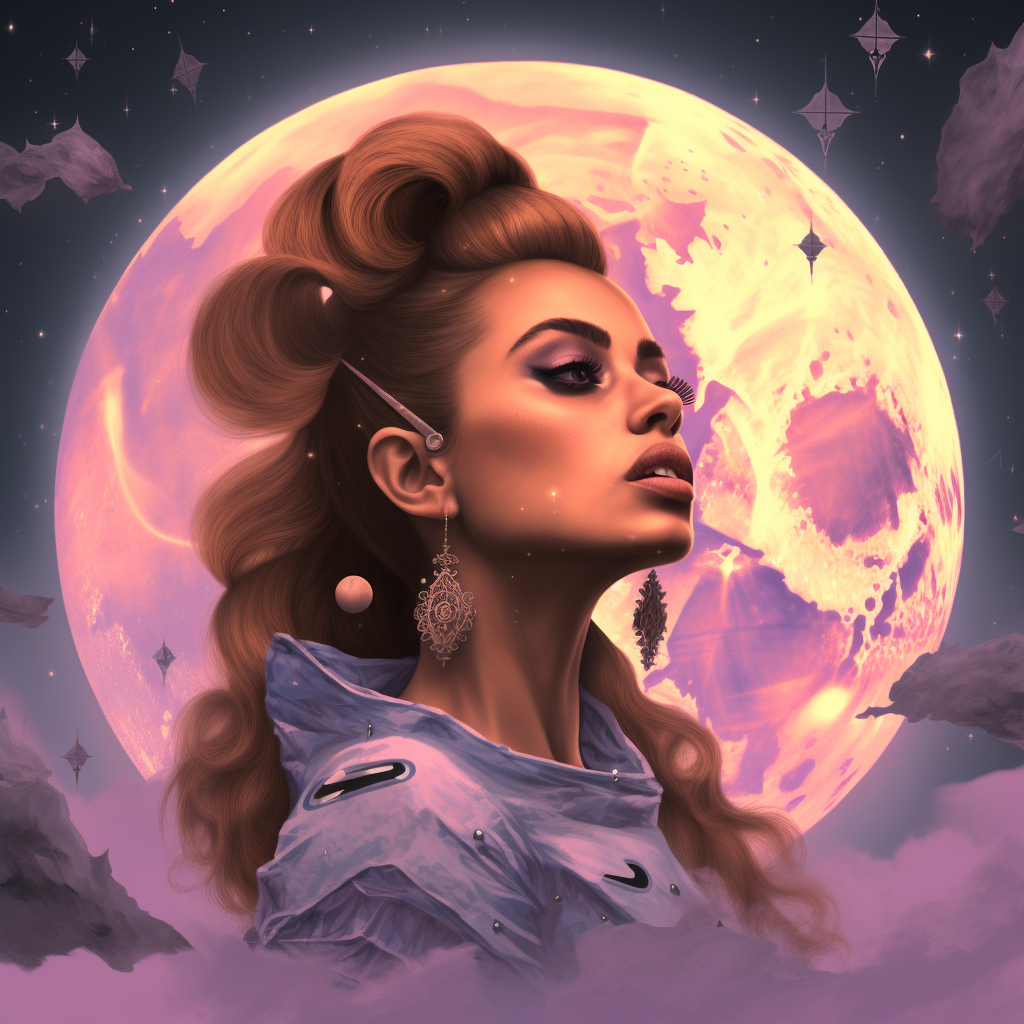 Arianna Grande posing on the moon