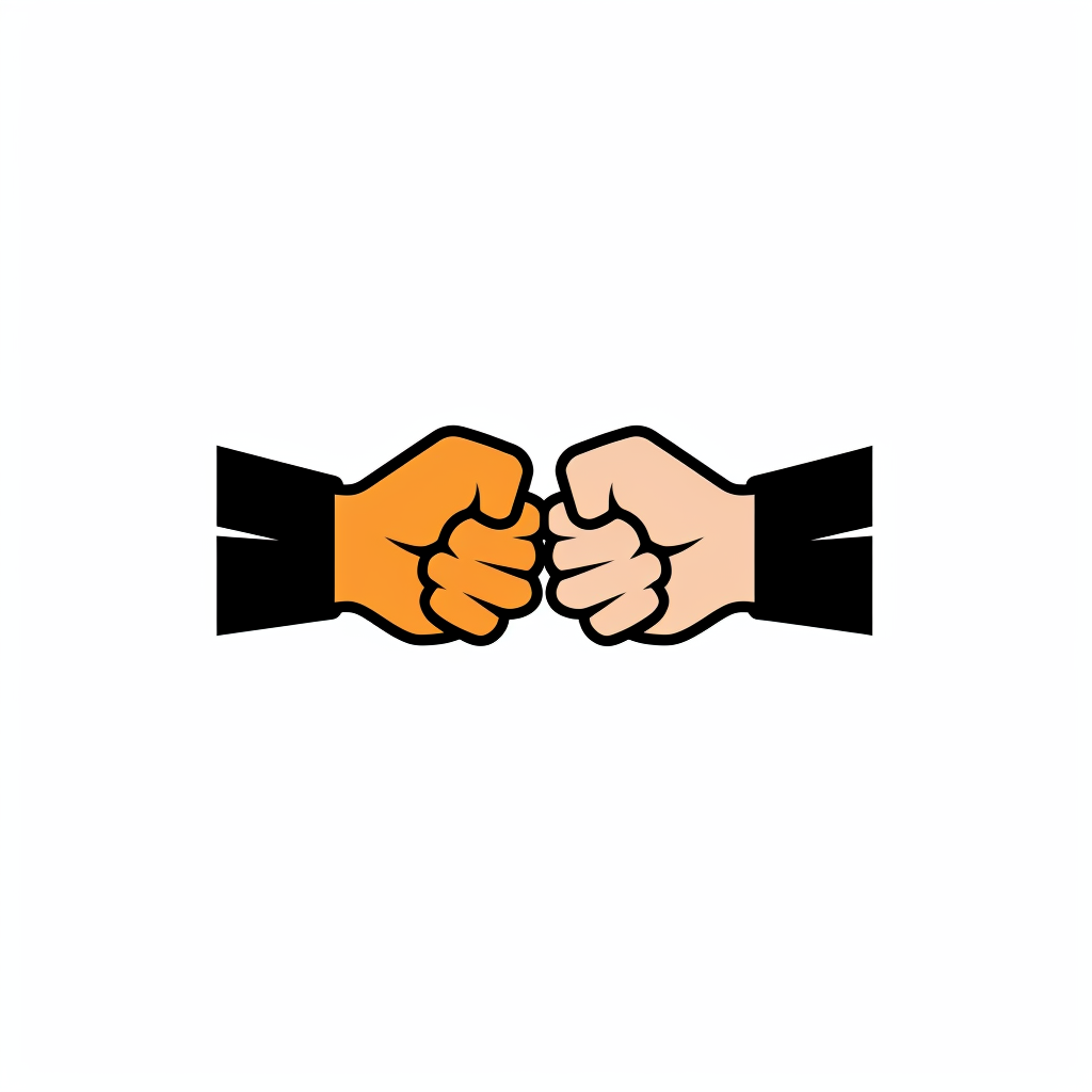 Minimalist arm wrestle logo for trustworthy company