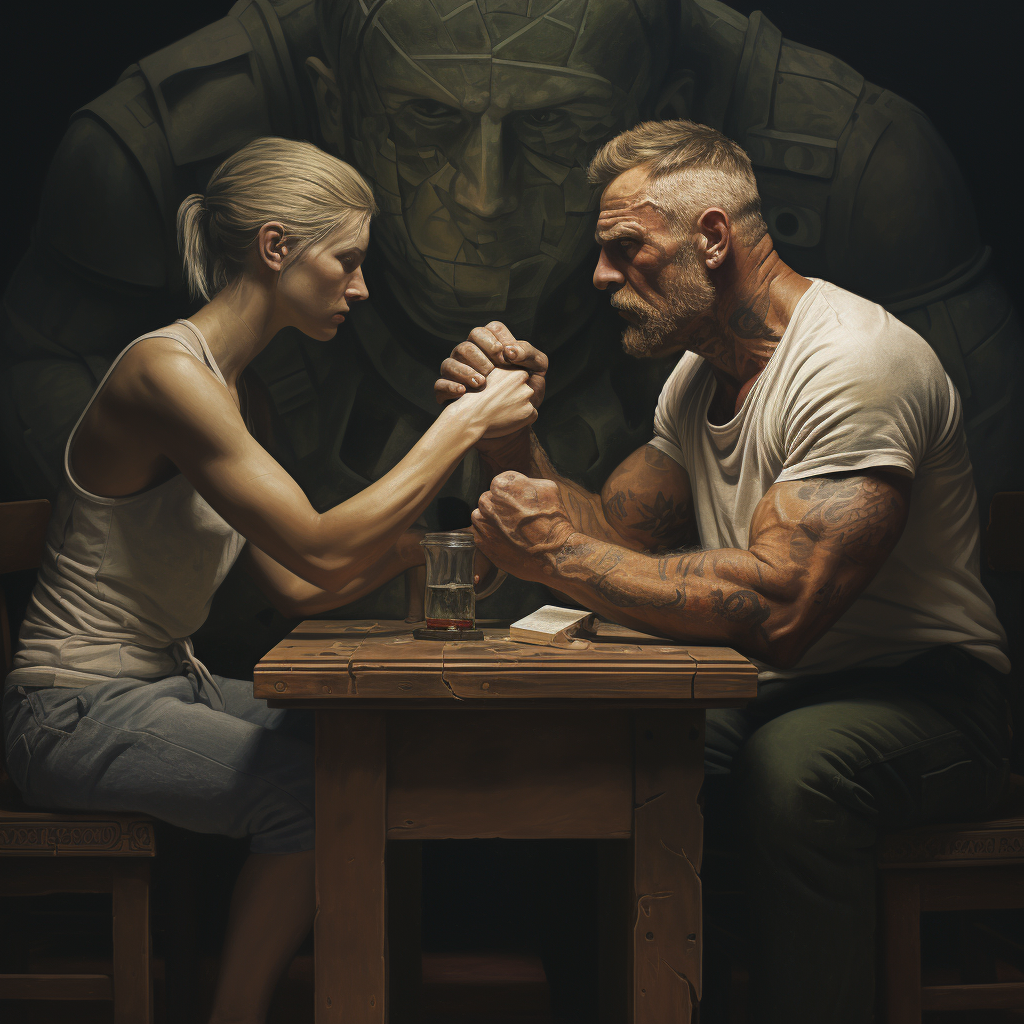 Arm wrestling match