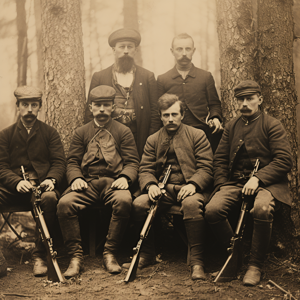 Vintage Armed Group 1900 Photo